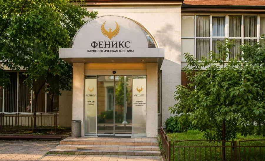 Вход в наркологическую клинику «Феникс» в Макарьеве